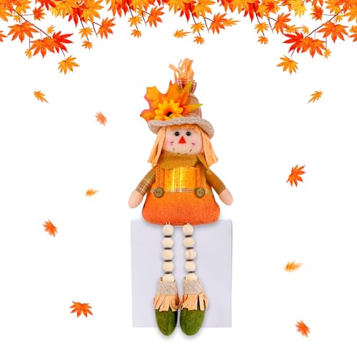 GUAHKUN Thanksgiving Vogelscheuche Figure, Herbstdeko Wichtel, Weihnachtszwerg Plüsch Puppen, Herbst Dekoration Wichtel Groß 38Cm Plüsch Wichtel Figuren Halloween Deko Weihnachtsdekoration (A) von GUAHKUN