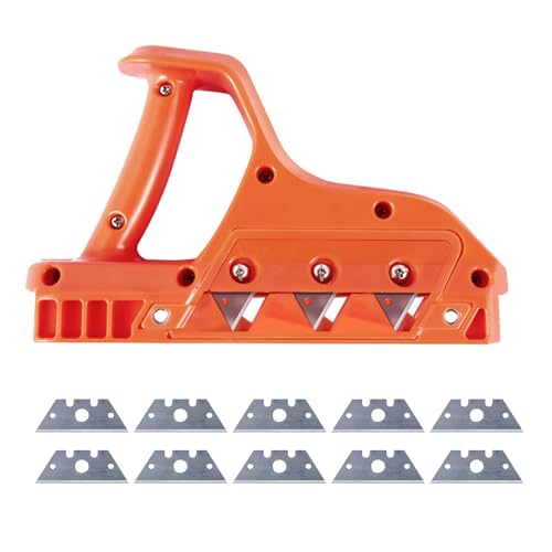 Gipskartonplatten Schnellschneider, Kantenhobel mit drei Klingen, Handhobel Gipskartonplatten Gipskarton-Fasenschneider Mit 45 ° Und 60 ° Balden Handwerkzeug Schneidwerkzeuge (45 Grad) von GUAHKUN