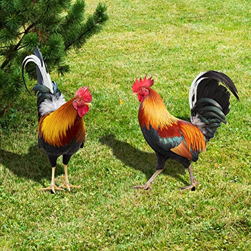 Huhn Familie Gartenstecker Gartenfigur Gartendeko Familie, Huhn Gartendeko Huhn Gartenfiguren Dekoration Garten Huhn,Gartenstecker, Acryl-Statue, DekorationszubehöR FüR Den AußEnbereich (2PCS/C) von GUAHKUN