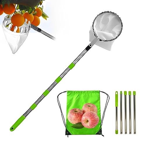 Profi Obstpflücker mit Teleskopstiel, Obstpflücker mit Teleskopstiel, Apfelpflücker mit Aluminiumstiel Obsternter zum Erreichen von unzugänglichen Stellen in Obstbäumen, Birnenpflücker (2.0M/5 Knoten) Profi Obstpflücker mit Teleskopstiel, Obstpflücker mit Teleskopstiel, Apfelpflücker mit Aluminiumstiel Obsternter zum Erreichen von unzugänglichen Stellen in Obstbäumen, Birnenpflücker (2.0M/5 Knoten) von GUAHKUN