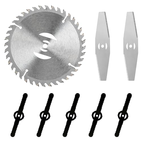 Rasentrimmer Ersatzmesser,Ersatzmesser Trimmer Set,Rasentrimmer Messer,Rasentrimmer Zubehör,Replacement Blade Für Akku-Rasentrimmer,Enthält Kunststoffmesser,Edelstahlklingen,Edelstahlsägeblatt (8pcs) von GUAHKUN