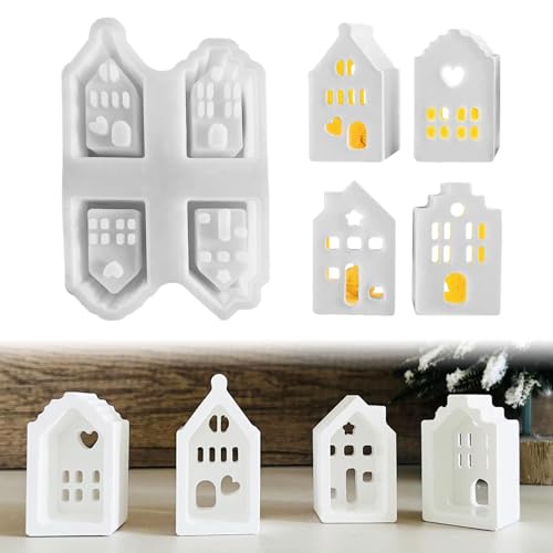 Silikonformen Gießformen Häuser Kerzenformen zum Gießen,4Stück Mini Silikonform Haus Gips Zum Gießen,Gießformen Silikon Gießform Haus Silikonform Weihnachten Giessformen Silikon Gießform Hausform (G) Silikonformen Gießformen Häuser Kerzenformen zum Gießen,4Stück Mini Silikonform Haus Gips Zum Gießen,Gießformen Silikon Gießform Haus Silikonform Weihnachten Giessformen Silikon Gießform Hausform (G) von GUAHKUN