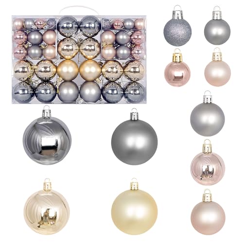Weihnachtskugeln Weiß, 100er Christbaumkugeln Weihnachtskugeln Plastik Für Weihnachtsbaumschmuck Weihnachtsdeko Baumschmuck Weihnachten Weihnachtsbaum Kugeln Set Für Tannenbaumschmuck (C) von GUAHKUN
