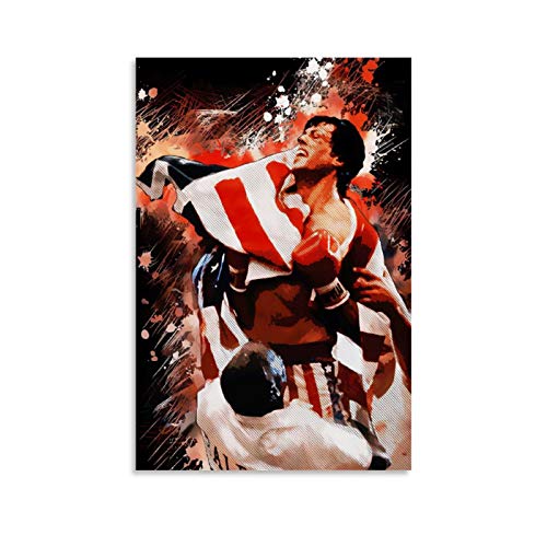GUAHUA Rocky Balboa Legendary Boxer Sports Poster 02 Leinwand-Kunst-Poster und Wand-Kunstdruck, modernes Familienschlafzimmerdekor, Poster 60 x 90 cm von GUAHUA