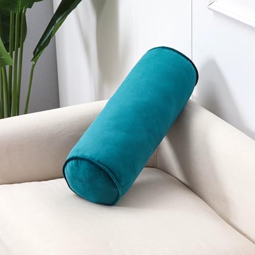 GUAKK Rundes Stützkissen mit abnehmbarem, waschbarem Bezug und verstecktem Reißverschluss, 50 cm x 18 cm, hautfreundliche Nackenrolle für Nacken, Rücken und Knie, Massage-Yoga-Kissen (blau) von GUAKK
