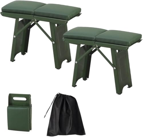 GUAKK Tragbare, faltbare Campinghocker, robuster Rahmen aus Karbonstahl mit weich gepolstertem Sitz, rutschfesten Füßen und Tragetasche, leicht für Angeln/Grillen/Reisen (blau, 29 x 12,4 x 23,1 cm) von GUAKK