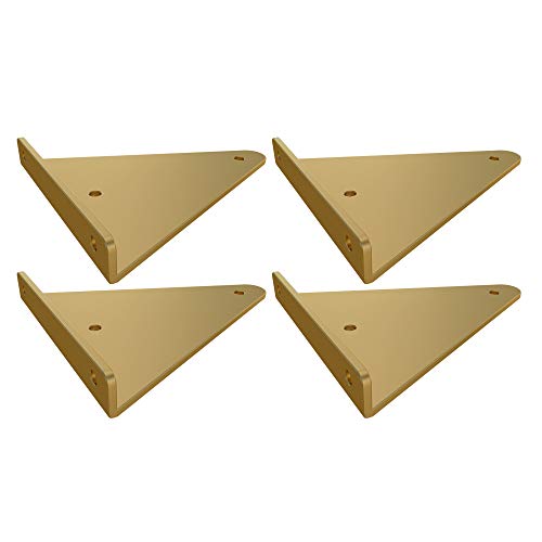 4PCS Regalhalterung, unsichtbare Regalhalterung, flacher Regalstützrahmen, dreieckige Wandregalhalterung, wasserdicht und rostfrei/golden / 10×8 von GUANG-K