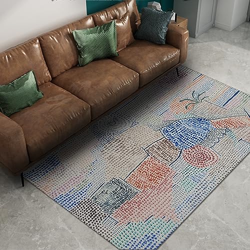 GUANMING Paul Klee Stil Teppich für Wohnzimmer Schlafzimmer Küche Wohnkultur Licht üBer Ehedem Rutschfester Schlafsaal-Teppich 40x60cm von GUANMING