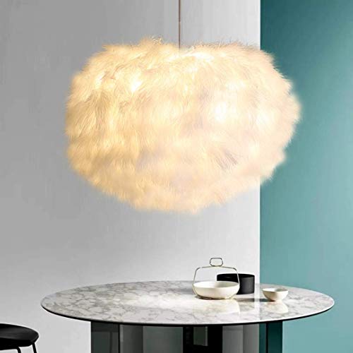 30CM / 12 INCH Feine Feder Decke Kronleuchter Feder Lampenschirm Pendelleuchte Deckenleuchte mit 7W Glühbirne für Esszimmer, Wohnzimmer, Schlafzimmer, Restaurant von GUANSHAN