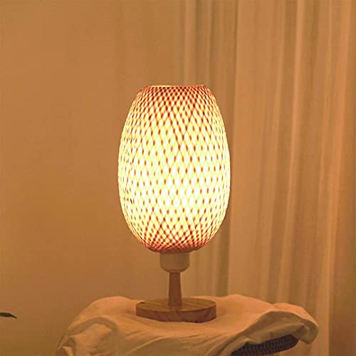 GUANSHAN Bambus gewebte Tischlampe Einfache kleine Bambus gewebte dekorative Tischlampe dekorative Licht Tischbeleuchtung für Schlafzimmer und Wohnzimmer, STYLE 2 von GUANSHAN