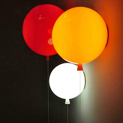 GUANSHAN Bunte Ballon Wandleuchte Moderne Wandleuchte, Kinderzimmer Dekorative Wandbeleuchtung mit Schnurschalter für Jungen Mädchen, 20 cm Durchmesser, mit 5W Glühbirne von GUANSHAN