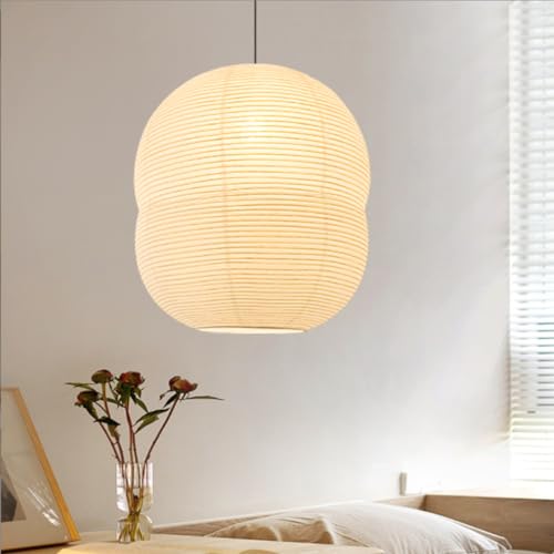 GUANSHAN Handgemachte Reispapier Pendelleuchte Retro Art Pendelleuchte Kreative Laterne Deckenlampe Dekorative Hängeleuchte Für Schlafzimmer, Wohnzimmer, Esszimmer von GUANSHAN