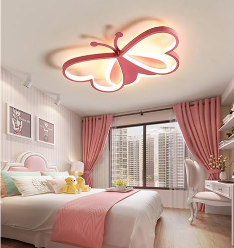 GUANSHAN LED 3D Schmetterling Deckenleuchte Deckenleuchte Nette Karikatur Kronleuchter Kinderzimmer Deckenleuchte Für Schlafzimmer, Jungen oder Mädchen Zimmer, 4 Beleuchtung von GUANSHAN