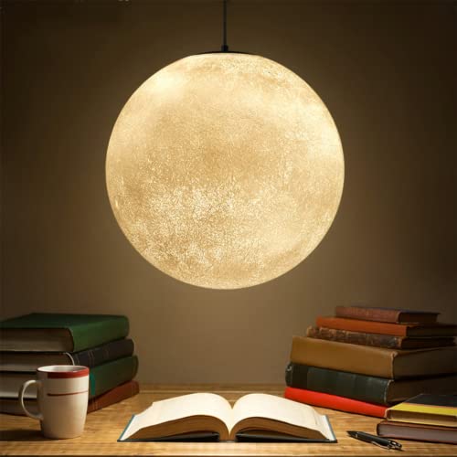 GUANSHAN Moon Pendelleuchte Creative Planet Chandelier Art Moon Nachttischlampe Orb Deckenleuchte Pendelleuchte Mondlicht Für Schlafzimmer, Esszimmer, Flur von GUANSHAN