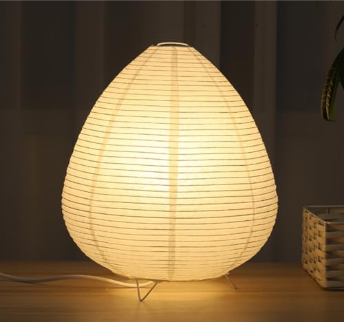 GUANSHAN Papier Laterne Tischlampe Wabi-Sabi Papier Nachtlicht Nachttischlampe Dekorative Tischleuchte Tischbeleuchtung Für Schlafzimmer, Wohnzimmer, Gastfamilie von GUANSHAN