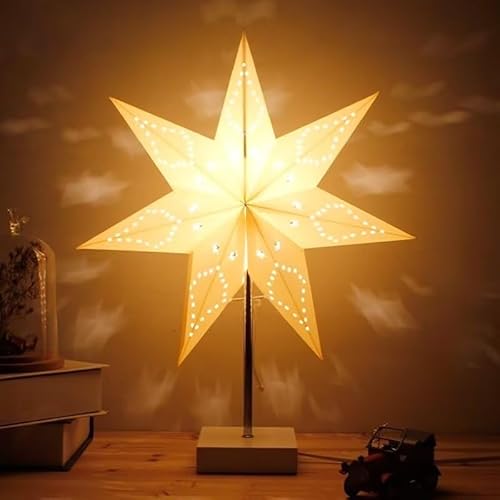 GUANSHAN Polygonale Stern Nachtlicht Nordische Art Tischlampe Nachttischlampe Dekorative Tischleuchte Tischbeleuchtung Stimmung Tischlampe Für Schlafzimmer, Wohnzimmer von GUANSHAN