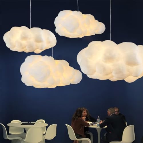 Simulation Cloud Pendelleuchte Kreative Baumwolle Cloud Kronleuchter Floating Cloud Deckenleuchte Dekorative Cloud Deckenleuchte Pendelleuchte Cloud für Schlafzimmer, Esszimmer, Flur von GUANSHAN