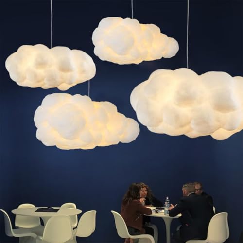 GUANSHAN Simulation Cloud Pendelleuchte Kreative Baumwolle Cloud Kronleuchter Floating Cloud Deckenleuchte Dekorative Cloud Deckenleuchte Pendelleuchte Cloud für Schlafzimmer, Esszimmer, Flur von GUANSHAN