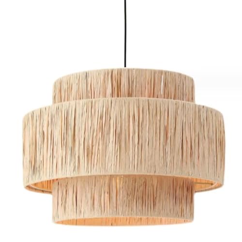 GUANSHAN Stroh Papier Weben Kunst Pendelleuchte Retro Pendelleuchte Stroh Lampenschirm Hängeleuchte Dekorative Deckenlampe Für Pendelleuchte Befestigung Schlafzimmer, Wohnzimmer GUANSHAN Stroh Papier Weben Kunst Pendelleuchte Retro Pendelleuchte Stroh Lampenschirm Hängeleuchte Dekorative Deckenlampe Für Pendelleuchte Befestigung Schlafzimmer, Wohnzimmer von GUANSHAN