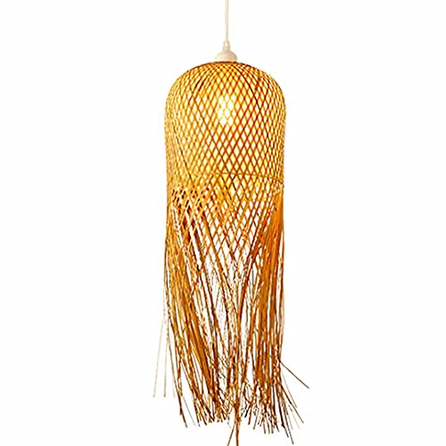 Kreative Bambus Pendelleuchte mit Bambus Quasten Laterne Kronleuchter Deckenleuchte Deckenbeleuchtung für Restaurant, Wohnzimmer, Bartheke, Kaffee von GUANSHAN
