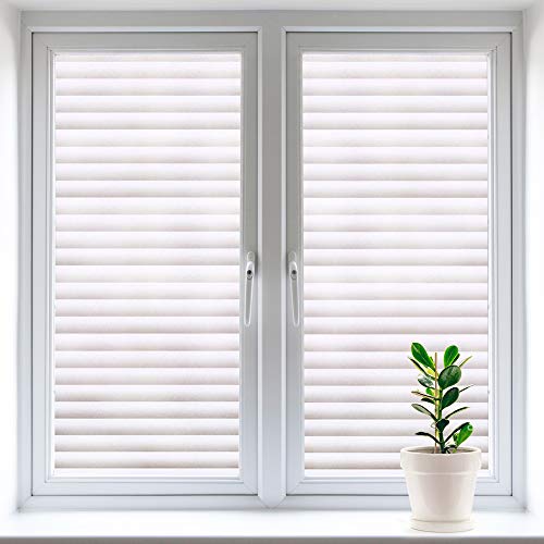 Sichtschutz-Fensterfolie, selbstklebend, Streifen, blickdicht, kein Kleber, Anti-UV (44 x 400 cm) von GUANY