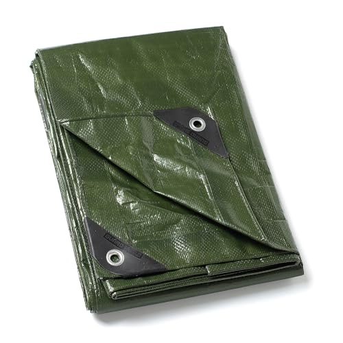 GUARD SHIELD Abdeckplane mit Ösen Wasserdicht 2m x 2m Grün Multifunktionale Polyester-Plane 120g/㎡ Gewebeplane Schutzplane Allzweckplane, Reißfest, UV-stabilisiert von GUARD SHIELD
