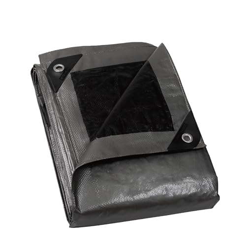GUARD SHIELD Abdeckplane mit Ösen Wasserdicht 2m x 3m Grau Silberfarben/Schwarz Multifunktionale Polyester-Plane 120g/㎡ Gewebeplane Schutzplane Allzweckplane, Reißfest, UV-stabilisiert von GUARD SHIELD