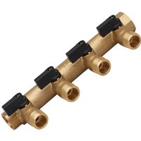 Modularer Sanitärverteiler Male Female 20x27 mit Ventilen 4 Abzweigungen 15x21 Male von GUARESKI