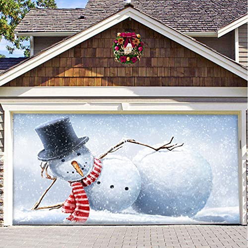 GUASDIE Weihnachten Urlaub Banner Garagentor Dekorationen, Winter Große Tür Abdeckung Dekoration Indoor Outdoor Weihnachten Urlaub Hintergrund Dekoration,Style 4,6 x 13 ft von GUASDIE