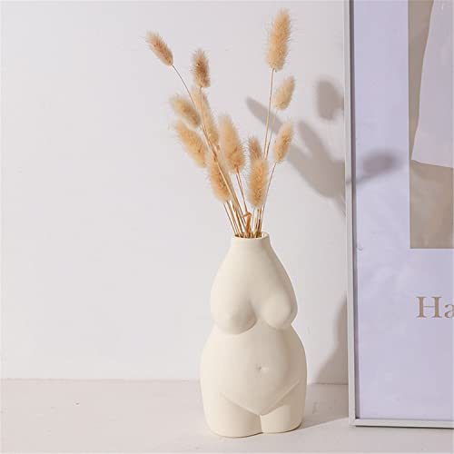 Weiße Keramik Kopf Vase für Dekor, Frau Körper Vase Keramik Weibliche Körper Vasen Moderne Blumenvasen, Frau Form Vase für Wohnkultur,Beige von GUASDIE