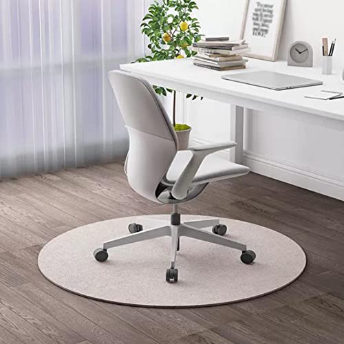 GUAWJRZDP Bürostuhl Unterlage, Runde Bodenschutzmatte, Stuhlmatte, strapazierfähige, Kratzfeste Polyester-Bodenmatte, rutschfeste TPE-Unterseite, Büro/Zuhause/Hotel (Color : Beige, Size : 150CM/59IN) von GUAWJRZDP