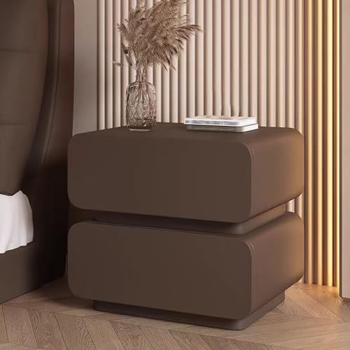 GUAWJRZDP Holz-Nachttisch, Mit 2 Schubladen, Französischer Cremefarbener Nachttisch, Vollständig Bodenstehendes Design, for Wohnzimmer, Schlafzimmer (Color : Coffee, Size : 35cm/13.8in) von GUAWJRZDP
