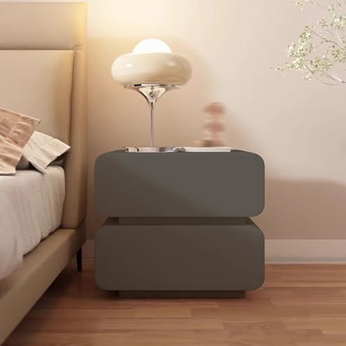 GUAWJRZDP Moderner Nachttisch, Schlafzimmer Schrank mit 2 Schubladen, Minimalistischer Beistellschrank, Schlafzimmermöbel für zu Hause (Color : Dark Gray, Size : 60cm/23.6in) von GUAWJRZDP