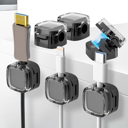 GUBOOM 6 Stück Kabelhalter Selbstklebend, Magnetic Cable Clips, Magnetischer Schreibtisch Kabelorganisator, Cable Magnetic Cable Organizer Storage Holder für Schreibtisch, Nachttisch, HDMI, USB GUBOOM 6 Stück Kabelhalter Selbstklebend, Magnetic Cable Clips, Magnetischer Schreibtisch Kabelorganisator, Cable Magnetic Cable Organizer Storage Holder für Schreibtisch, Nachttisch, HDMI, USB von GUBOOM