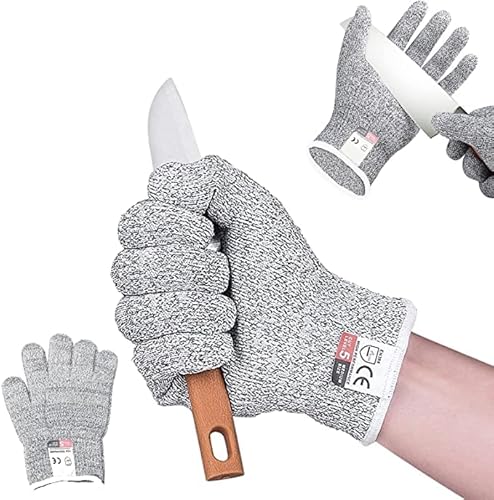 GUBOOM Schnitzhandschuh Kinder, Schnittfeste Handschuhe Kinder Arbeitshandschuhe, Stufe 5 Schutz und EN 388 Zertifiziert für Schnitzmesser, Schnittsichere Geeignet für 3-12 Jährige (XXS(5-8 Jährige)) von GUBOOM