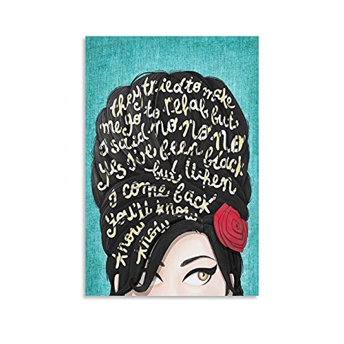 GUCII Amy Winehouse Rehab Print Poster dekorative Malerei Leinwand Wandkunst Wohnzimmer Poster Schlafzimmer Malerei 12x18inch(30x45cm) von GUCII