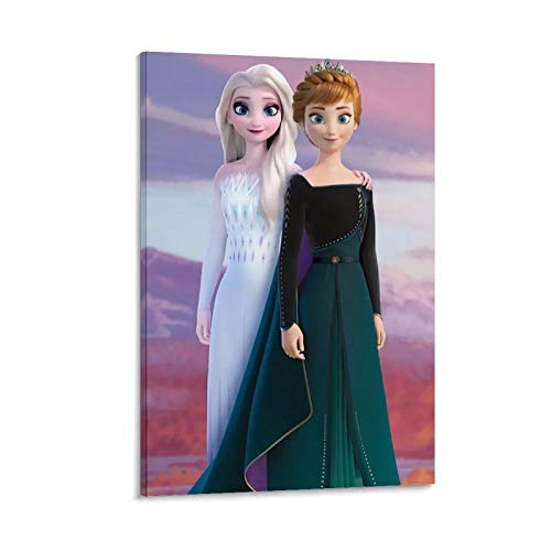 GUCII Frozen Anna and ELSA Leinwand Kunst Poster und Wandkunst Bilddruck Moderne Familienzimmer Dekor Poster 08x12inch(20x30cm) von GUCII