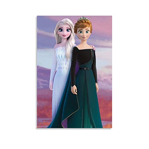 GUCII Frozen Anna and ELSA Poster dekorative Malerei Leinwand Wandkunst Wohnzimmer Poster Schlafzimmer Malerei 16x24inch(40x60cm) von GUCII