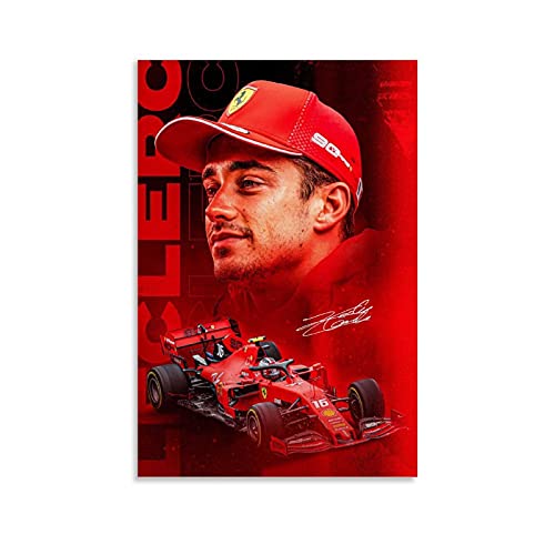 GUCII Póster De Charles Leclerc Ferrari Leinwand Kunst Poster und Wandkunst Bilddruck Moderne Familienzimmer Dekor Poster 12x18inch(30x45cm) von GUCII