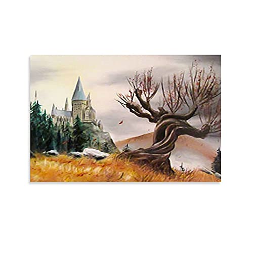 GUCII Whomping Willow Tree Drawing Harry Potter Leinwand Kunst Poster und Wandkunst Bilddruck Moderne Familienzimmer Dekor Poster 16x24inch(40x60cm) von GUCII