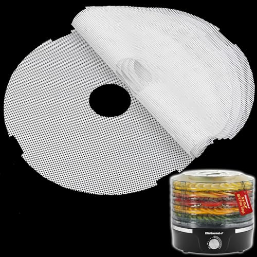 GUCUJI Runde Silikon-Dörrblätter für Elite Gourmet, antihaftbeschichtet, BPA-frei, 5 Stück (Premium wiederverwendbare Lebensmittel-Dehydrator-Matten) von GUCUJI