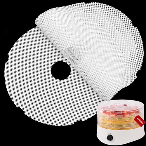 GUCUJI Runde Silikon-Dörrblätter für gewerbliche Köche und Vassillias, antihaftbeschichtet, BPA-frei, 5 Stück (Premium-wiederverwendbare Lebensmittel-Dörr-Matten) von GUCUJI