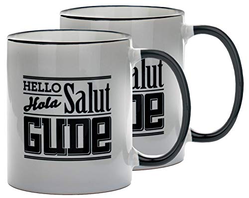 GUDE Tasse – Hello, HOLA, Salut, (2) von GUDE