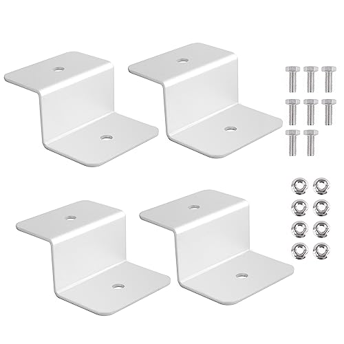 4pcs Z Halterung Solarpanel Halterung Solar Befestigung Flachdach PV Modul Halterung Wandmontage Solarmodul mit Muttern und Schrauben Aluminium Silber von GUDECIUS