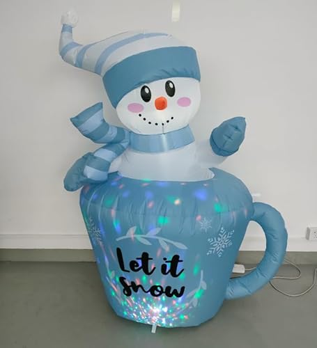 GUDELAK 5FT Aufblasbare Weihnachtsdeko Außen Schneemann, Aufblasbarer Schneemann mit Rotierenden LED-Lichtern Weihnachten Aufblasbar Christmas Winterdeko für Außen GUDELAK 5FT Aufblasbare Weihnachtsdeko Außen Schneemann, Aufblasbarer Schneemann mit Rotierenden LED-Lichtern Weihnachten Aufblasbar Christmas Winterdeko für Außen von GUDELAK