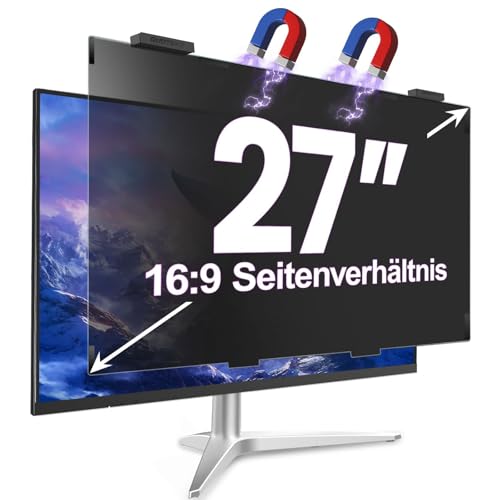 GUDTEKE Magnetischer 27 Zoll Bildschirm Blickschutzfilter für Computer Monitor im Seitenverhältnis 16:9, abnehmbare Anti-Blau-/Blendschutzfolie zum Aufhängen, Anti-Spionage-Desktop-Sichtschutzfolie GUDTEKE Magnetischer 27 Zoll Bildschirm Blickschutzfilter für Computer Monitor im Seitenverhältnis 16:9, abnehmbare Anti-Blau-/Blendschutzfolie zum Aufhängen, Anti-Spionage-Desktop-Sichtschutzfolie von GUDTEKE
