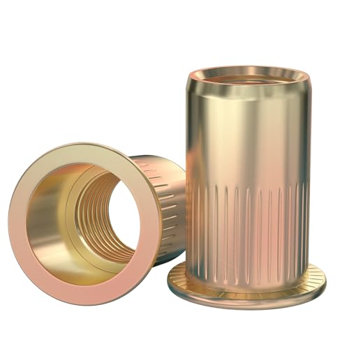 GUEEYUAW 100 Stück Nietmuttern M6 Einnietmuttern, Flachkopf Gewindeeinsätze Verzinkter Kohlenstoffstahl für Metall und Kunststoffplatten GUEEYUAW 100 Stück Nietmuttern M6 Einnietmuttern, Flachkopf Gewindeeinsätze Verzinkter Kohlenstoffstahl für Metall und Kunststoffplatten von GUEEYUAW