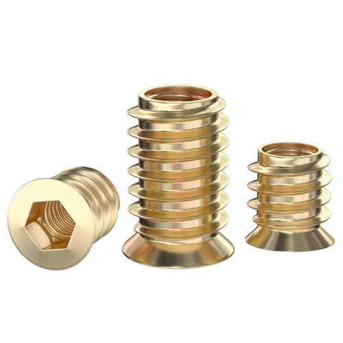 GUEEYUAW 20 Stück Einschraubmutter M6×10mm, Gewindeeinsatz Holz, Einpressmuttern, Verzinkte Einschraubmuttern, Einschraubmuffe GUEEYUAW 20 Stück Einschraubmutter M6×10mm, Gewindeeinsatz Holz, Einpressmuttern, Verzinkte Einschraubmuttern, Einschraubmuffe von GUEEYUAW