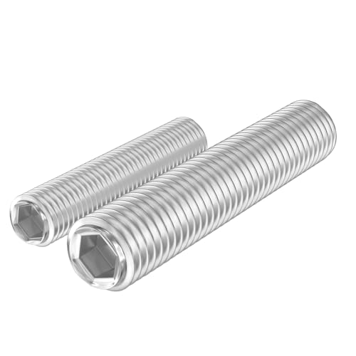 GUEEYUAW 20 Stück Madenschrauben M10 × 12 mm, 304 Edelstahl A2 V2A DIN 913 Innensechskant Gewindestifte Kann im Freien benutzt werden von GUEEYUAW