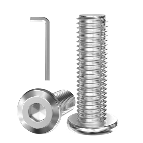 GUEEYUAW 30 Stück M3 x 16 mm Schrauben, 304 Edelstahl A2 V2A Innensechskant Flachkopfschrauben mit Hex Key Kann im Freien benutzt werden GUEEYUAW 30 Stück M3 x 16 mm Schrauben, 304 Edelstahl A2 V2A Innensechskant Flachkopfschrauben mit Hex Key Kann im Freien benutzt werden von GUEEYUAW
